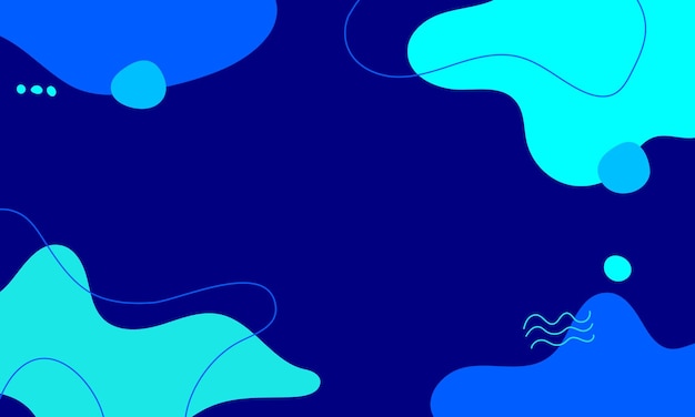 Formas líquidas abstractas forma orgánica vectorial forma de arte fluido forma azul fondo acuático