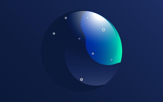 Formas líquidas de círculo abstracto Manchas de globo con tipografía de diseño de punto de mancha de color degradado o cartel Diseño artístico abstracto Folleto de vector