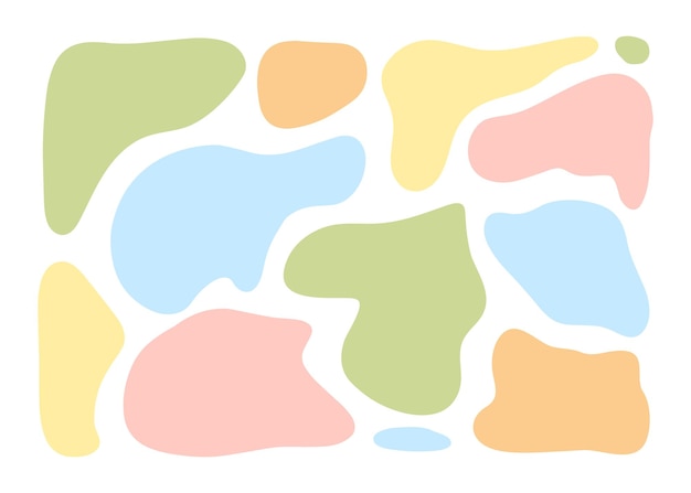 Las formas de manchas de color líquido son vectoriales, las formas aleatorias orgánicas son pastel, la silueta fluida es simple, la mancha de tinta es lisa.