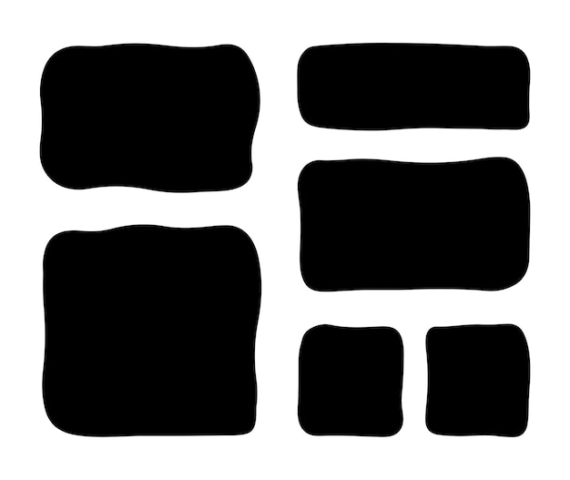 Formas y marcos de Doodle para redes sociales Cuadro de texto aislado de resumen de color Burbujas de habla para diálogo