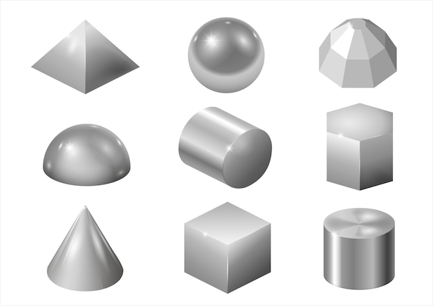 Formas de metal plateado