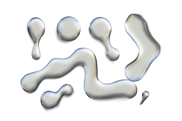 Formas metálicas fluidas Render de metal 3d Pintura metálica derrame de mercurio