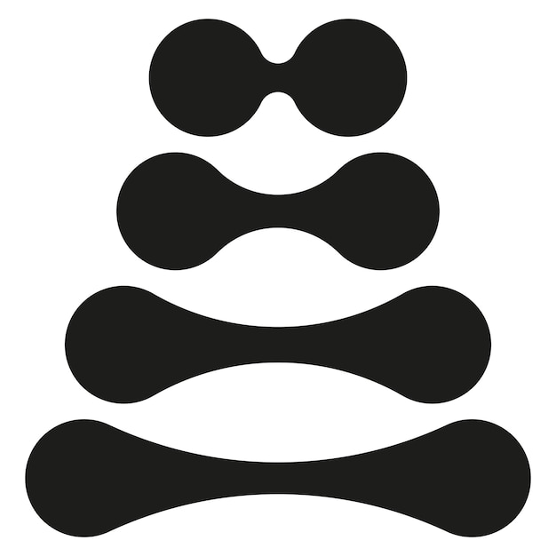 Formas negras abstractas Diseño en capas simétricas Composición vectorial geométrica Minimalista