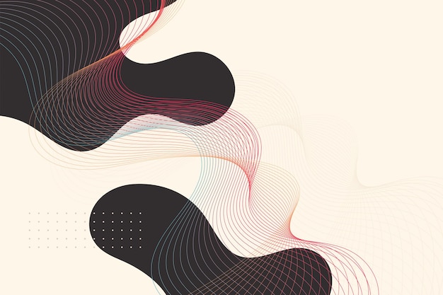 Formas onduladas abstractas con fondo vectorial de ondas de cuadrícula de gradiente