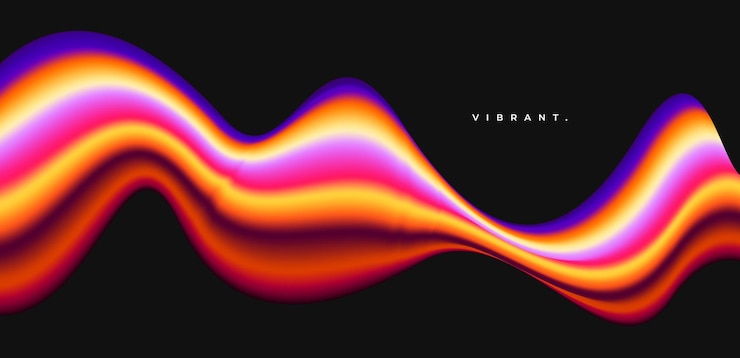 Vector formas onduladas de color en fondo negro