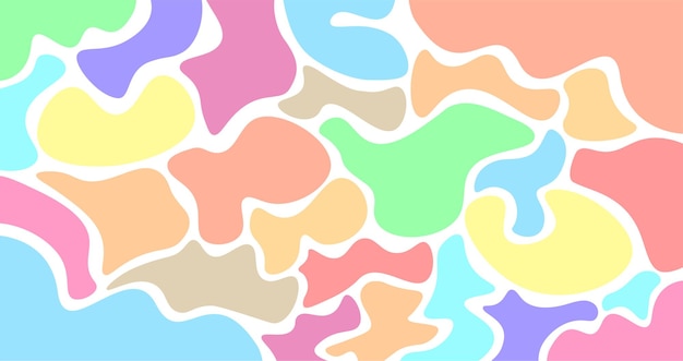 Formas orgánicas coloridas planas fluidas con diseño de fondo abstracto gota de líquido