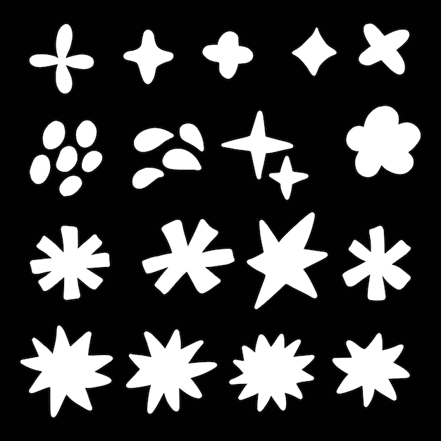 formas orgánicas dibujadas a mano en blanco y negro