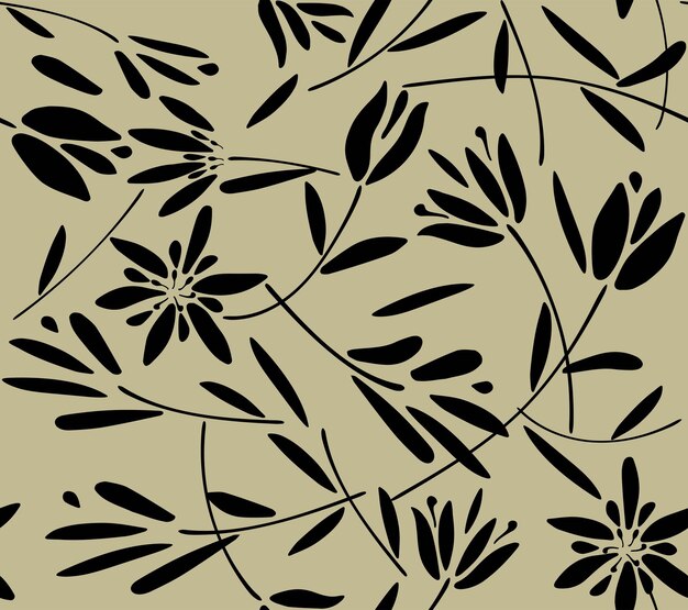 Formas orgánicas florales abstractas Flores con patrón sin costuras Flores florales sin costuras dibujadas a mano Flowe