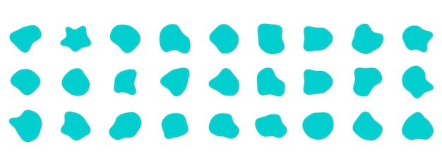Formas orgánicas de manchas coloridas Colección de formas orgánicas abstractas redondas Gotas de guijarros y siluetas de piedra Formas irregulares de manchas orgánicas líquidas abstractas aleatorias