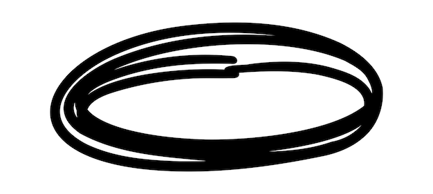 Formas ovaladas dibujadas a mano Marcador de Doodle Círculo escrito a mano Ilustración de trazo áspero vectorial
