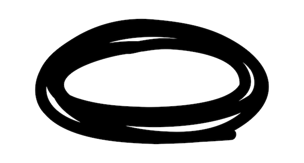 Formas ovaladas dibujadas a mano Marcador de Doodle Círculo escrito a mano Ilustración de trazo áspero vectorial
