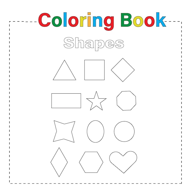 formas página para colorear página de libro para colorear