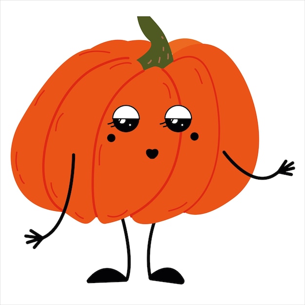 Formas de personajes de calabaza Otoño halloween calabaza vegetal icono gráfico vector