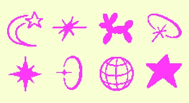Formas de píxeles abstractas para el diseño creativo