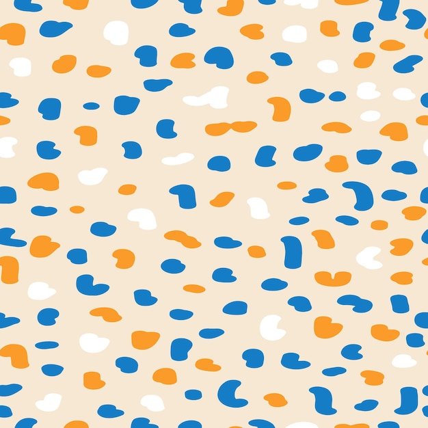 Formas de puntos abstractos Patrón transparente de vector dibujado a mano