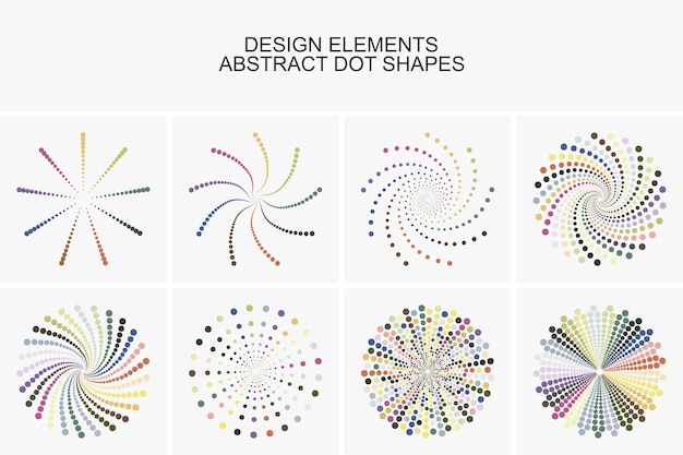 Formas de puntos coloridos abstractos Conjunto de vectores de elementos e iconos de diseño