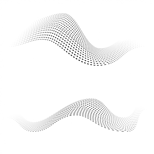 Vector formas de puntos de semitono. se forman ondas dinámicas.