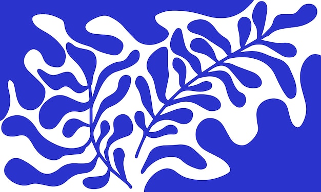 Formas recortadas orgánicas dibujadas a mano por el fondo abstracto de estilo henri matisse con ilustración colorida
