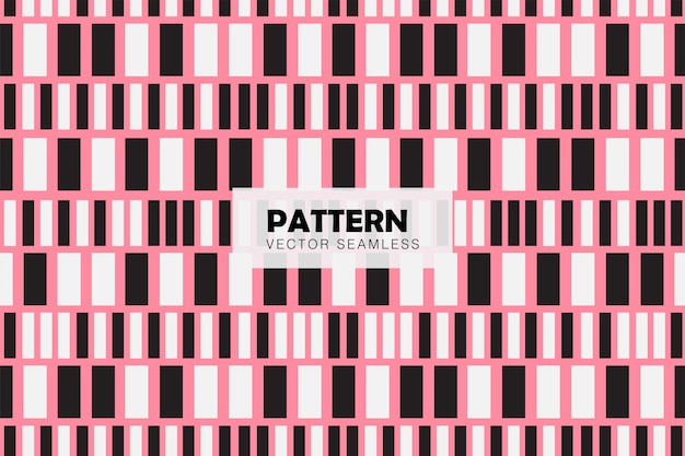 Formas rectangulares blancas y negras con fondo rosado patrón de repetición sin costuras