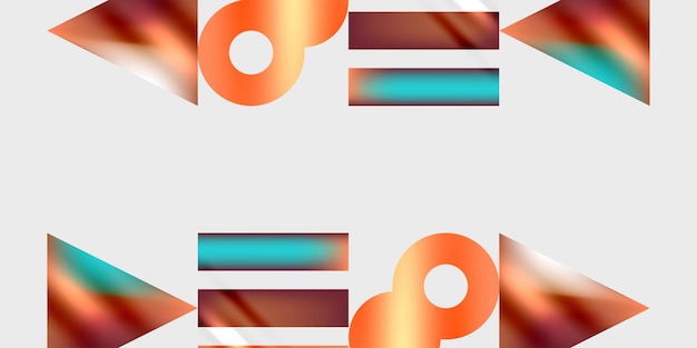 Formas simples círculos triángulos rectángulos fondo abstracto vector Ilustración para papel tapiz Banner Fondo Libro de tarjetas Ilustración página de aterrizaje