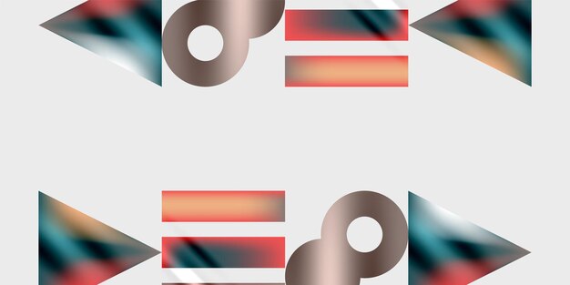 Formas simples círculos triángulos rectángulos fondo abstracto vector Ilustración para papel tapiz Banner Fondo Libro de tarjetas Ilustración página de aterrizaje