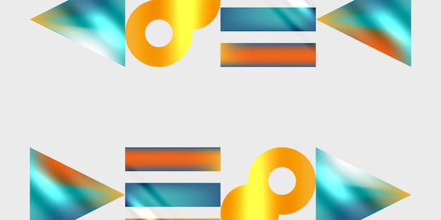 Formas simples círculos triángulos rectángulos fondo abstracto vector Ilustración para papel tapiz Banner Fondo Libro de tarjetas Ilustración página de aterrizaje