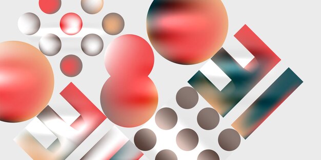 Formas simples círculos triángulos rectángulos fondo abstracto vector Ilustración para papel tapiz Banner Fondo Libro de tarjetas Ilustración página de aterrizaje