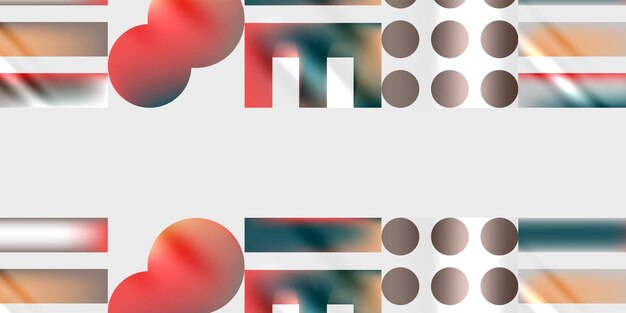 Formas simples círculos triángulos rectángulos fondo abstracto vector Ilustración para papel tapiz Banner Fondo Libro de tarjetas Ilustración página de aterrizaje