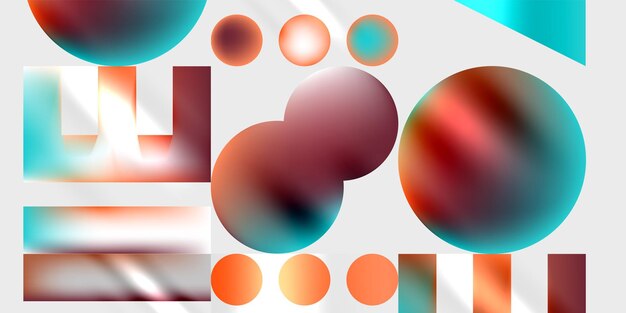 Formas simples círculos triángulos rectángulos fondo abstracto vector Ilustración para papel tapiz Banner Fondo Libro de tarjetas Ilustración página de aterrizaje