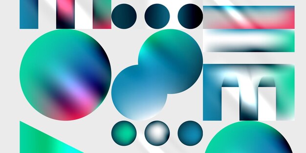 Formas simples círculos triángulos rectángulos fondo abstracto vector Ilustración para papel tapiz Banner Fondo Libro de tarjetas Ilustración página de aterrizaje