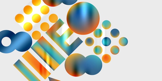 Formas simples círculos triángulos rectángulos fondo abstracto vector Ilustración para papel tapiz Banner Fondo Libro de tarjetas Ilustración página de aterrizaje