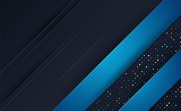 Formas superpuestas azules con fondo de brillos