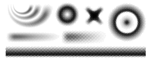Formas de textura de medio tono y conjunto de vectores de gradiente