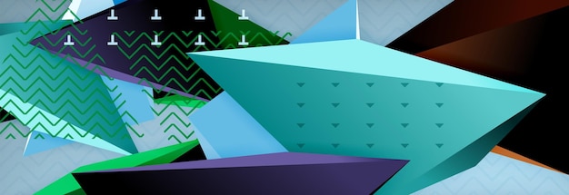Formas triangulares 3D fondo geométrico patrón de estilo origami con formas triangulares para diseño decorativo diseño de carteles diseño de líneas plantilla de presentación moderna