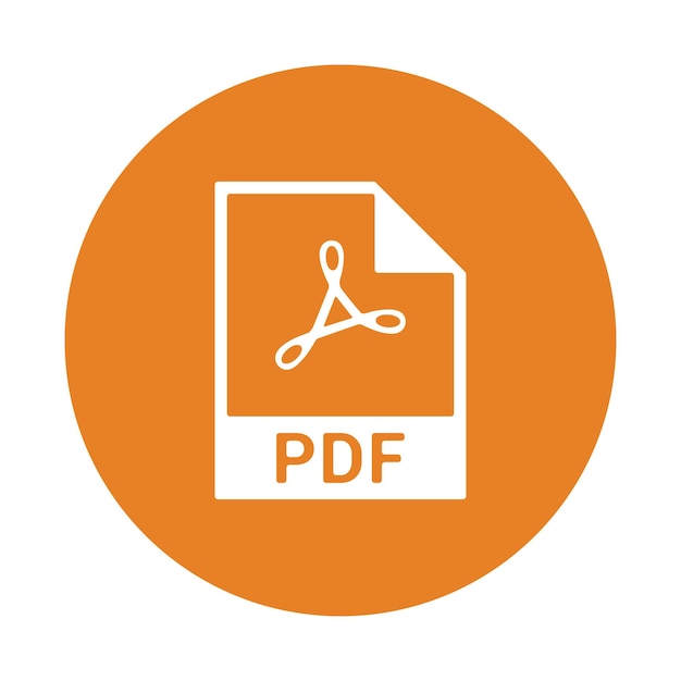 Formato de archivo digital icono pdf vector de color naranja EPS