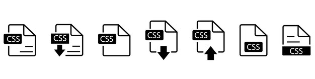 Vector el formato de archivo las extensiones del icono se establecen en el estilo de línea el tipo de archivo del documento el formato del símbolo de estilo negro simple