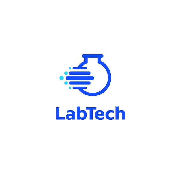 Formato de vector de diseño de logotipo de tecnología de laboratorio