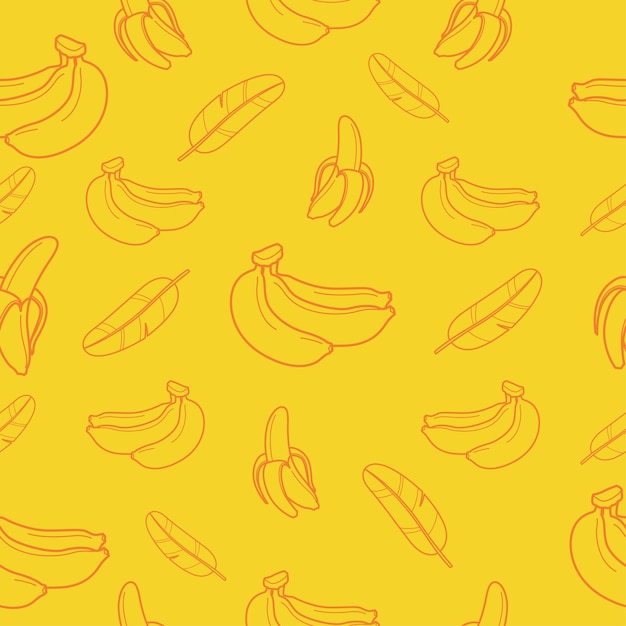 Formato de vector de fondo de patrones sin fisuras de fruta de plátano