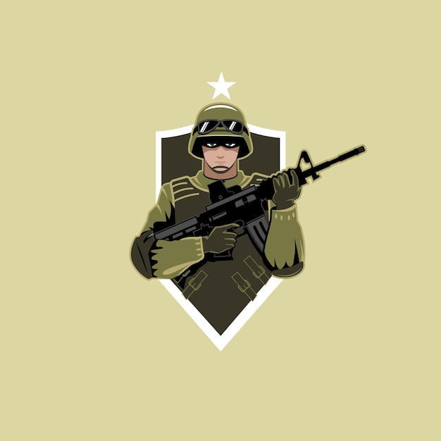 Formato de vector de insignia de soldado del ejército