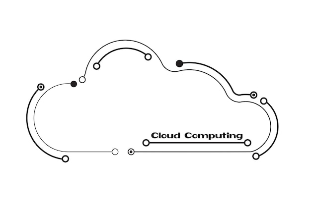 Vector formato vectorial eps10 de placa de circuito de concepto de computación en la nube