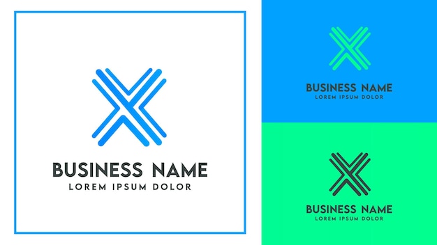 Formato vectorial de plantilla de logotipo de texto X