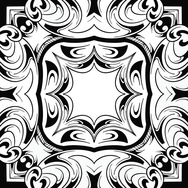 formato vectorial vintage mandala arte de líneas ornamentales Ilustración