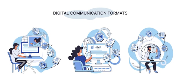 Los formatos de comunicación digital metaforizan el contenido con datos en línea y aplicaciones móviles de transmisión de redes sociales