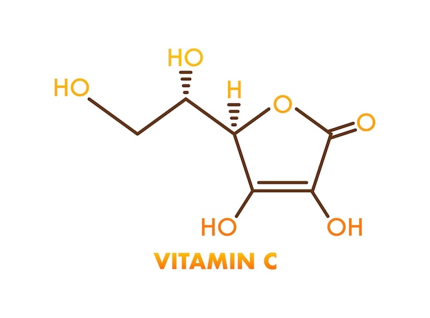 Fórmula 3d de vitamina c para el diseño conceptual Concepto de atención médica