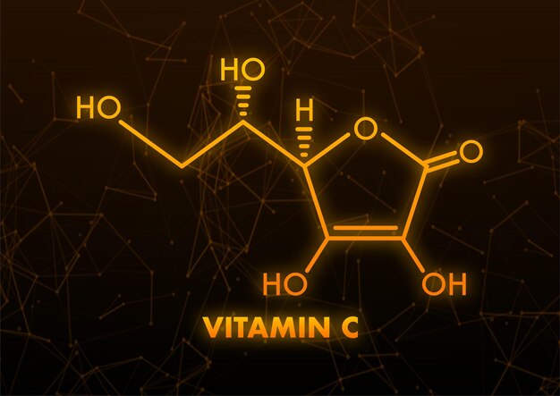 Fórmula 3d de vitamina c para el diseño conceptual Concepto de atención médica