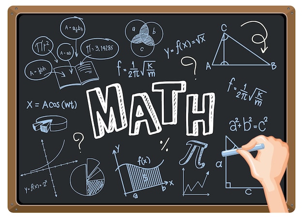 Fórmula matemática de escritura a mano en la pizarra