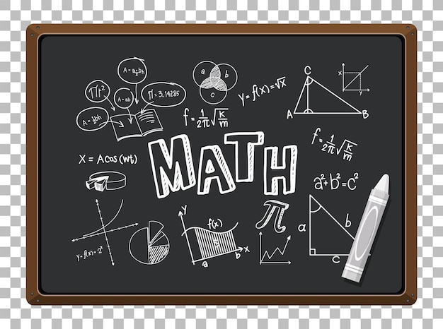 Fórmula matemática en el fondo de cuadrícula aislada de pizarra