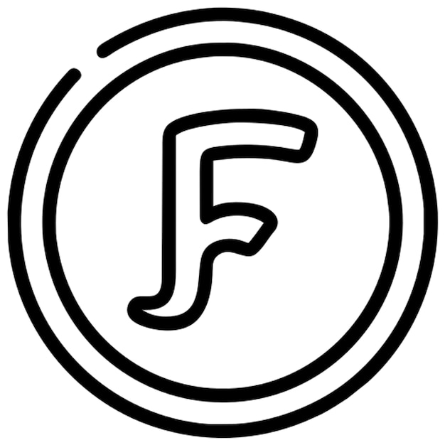 fórmula matemática con la letra f y el contorno del icono