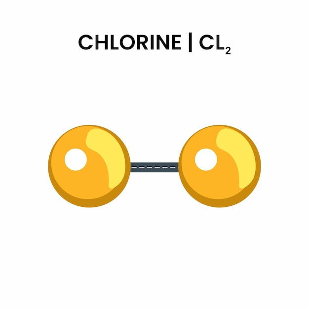 Fórmula química estructural del cloro. diseño infográfico médico. ilustración vectorial