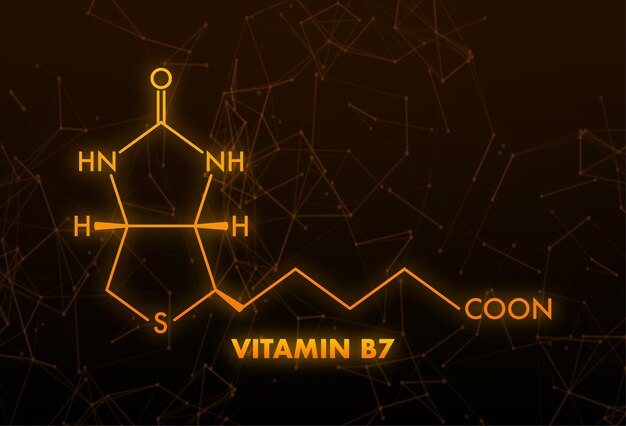 Fórmula de vitamina b7 Vitamina B7 molécula de biotina Fórmula esquelética